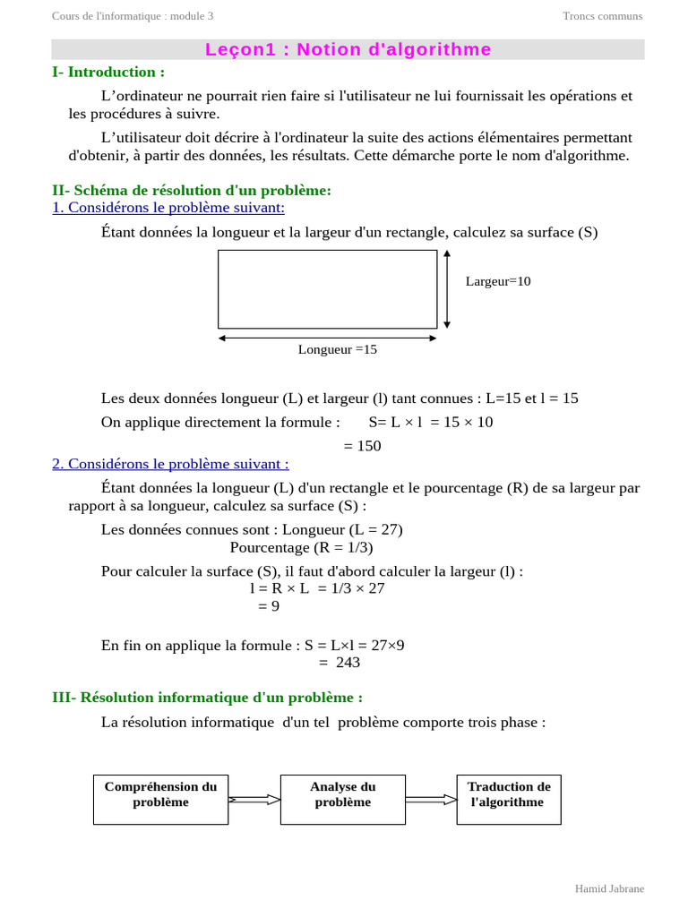 Notions fondamentales d'algorithmes | PDF | Algorithmes | Langage de ...