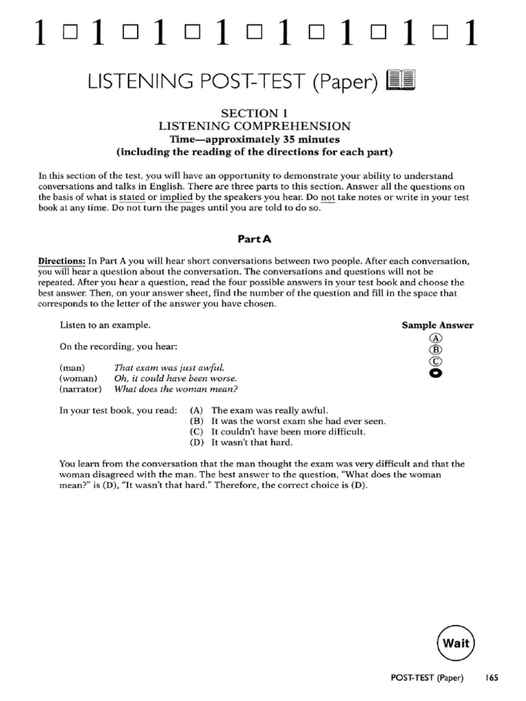 1 - Post - Test (Listening) | PDF