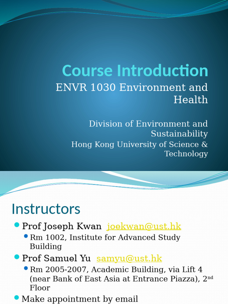 ENVR 1030 Course Overview | PDF