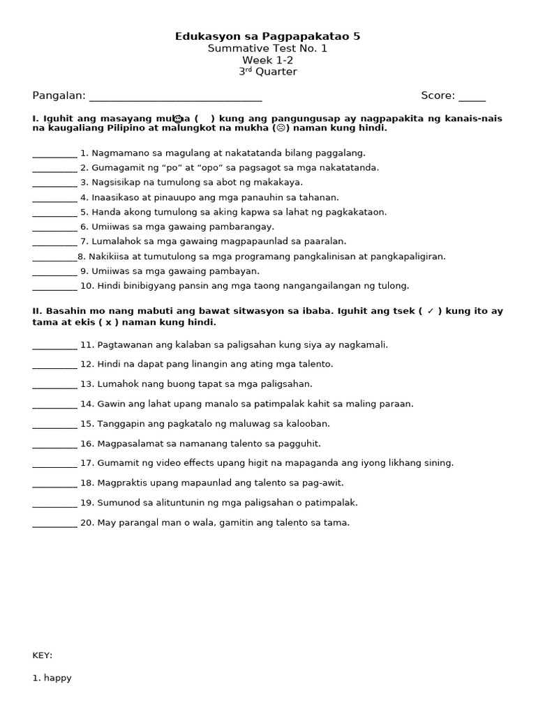 Esp5 ST1 Q3 | PDF