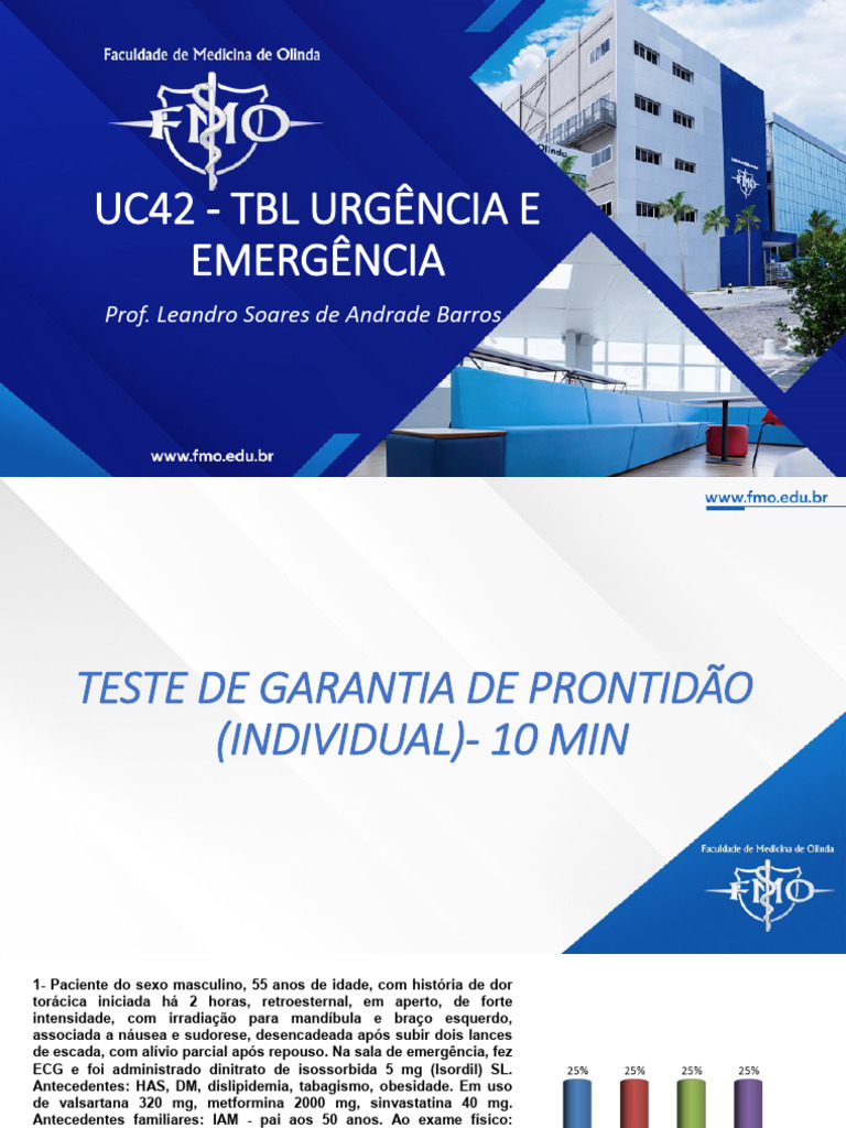 Diagnóstico e Tratamento em Emergência Cardiológica | PDF | Infarto do ...
