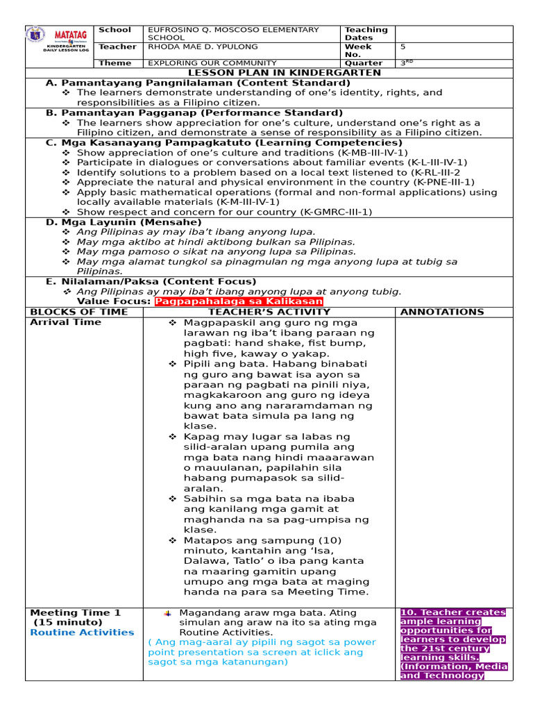 DLP FOR TECHNICAL ASSISTANCE - QUARTER 3 Week 5 | PDF