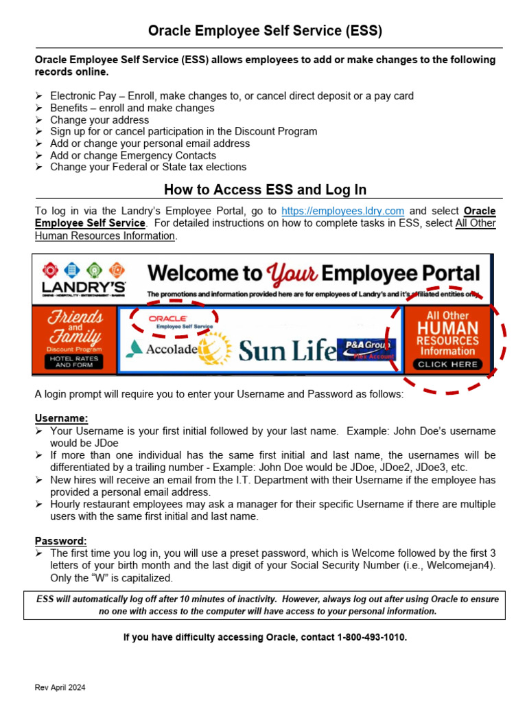 Oracle Employee Self Service (ESS Instructions) | PDF