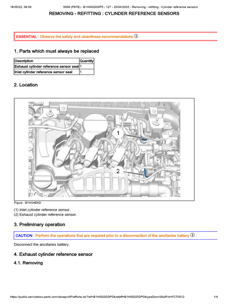 5008 (P87E) - B1HG02DGP0 - 127 - 20-04-2022 - Removing - Refitting ...
