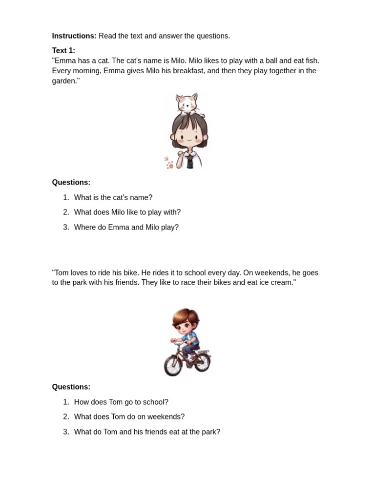 Fun Activities and Questions for Kids | PDF
