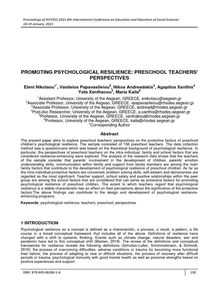 Promoting Psychological Resilience Presc | PDF | Psychological ...