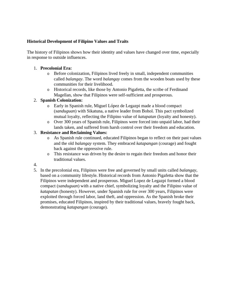 Evolution of Filipino Values Through History | PDF