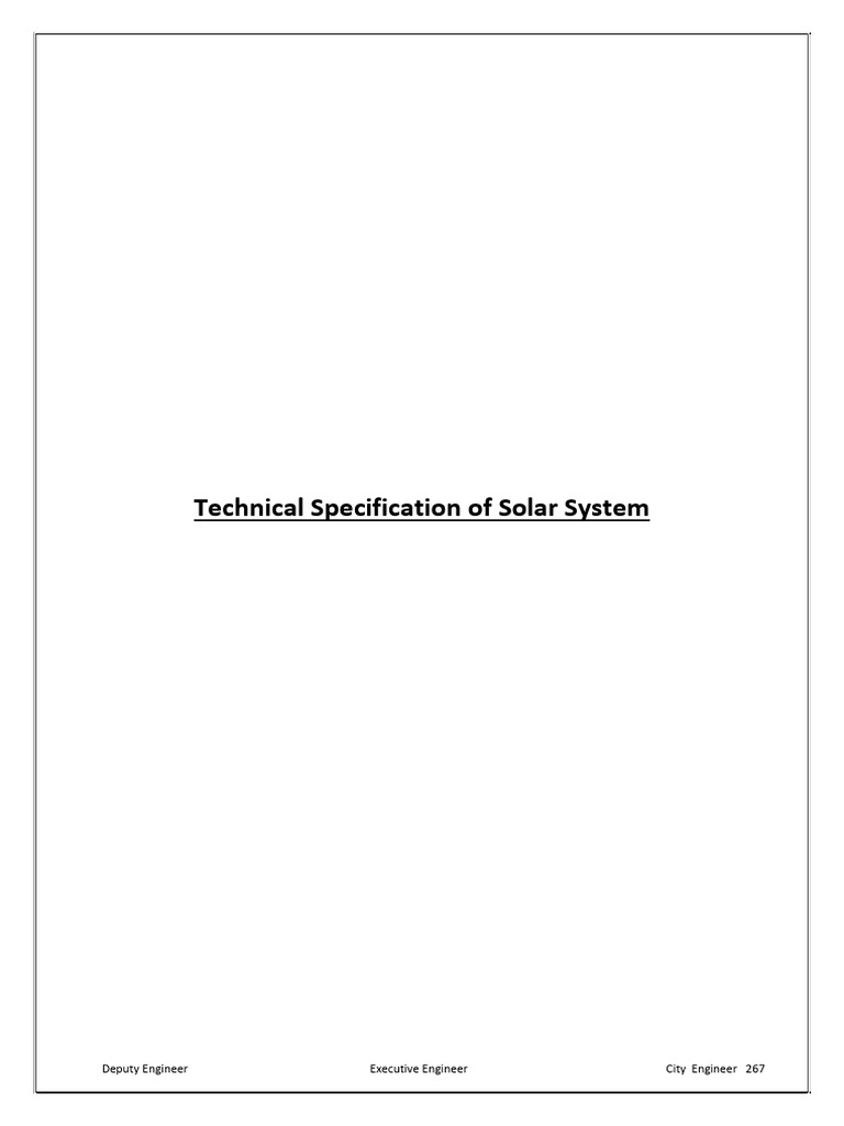 Technical Specs for Solar PV Systems | PDF | Photovoltaics | Solar Panel