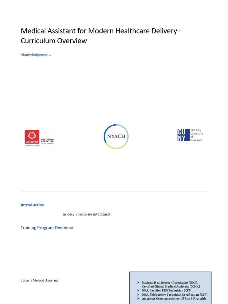 Medical Assistant Curriculum Overview | PDF | Electrocardiography ...