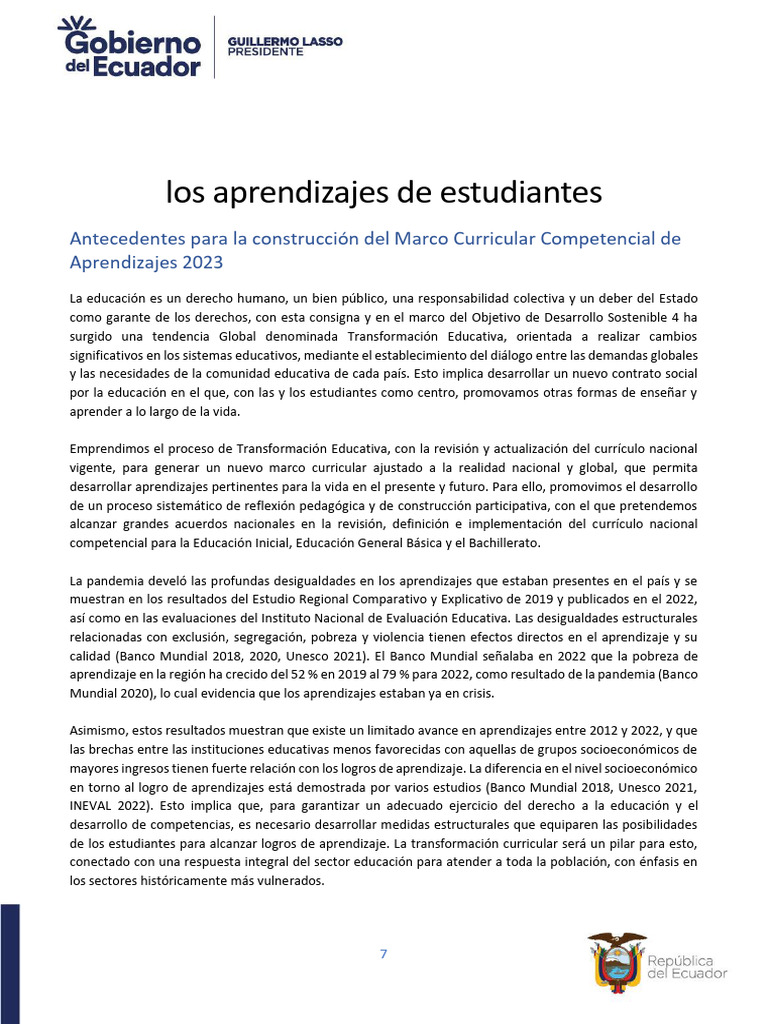 Transformación Curricular para La Mejora en | PDF | Plan de estudios ...