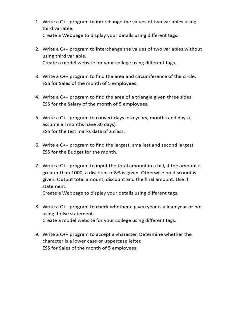 C++ Projects for Beginners | PDF | C++ | Area