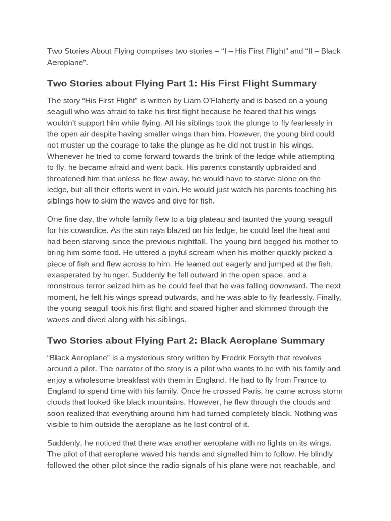 Insights from Two Flying Tales | PDF | Airplane