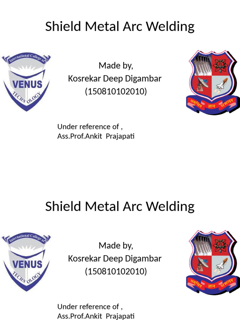 Overview of Shielded Metal Arc Welding | PDF