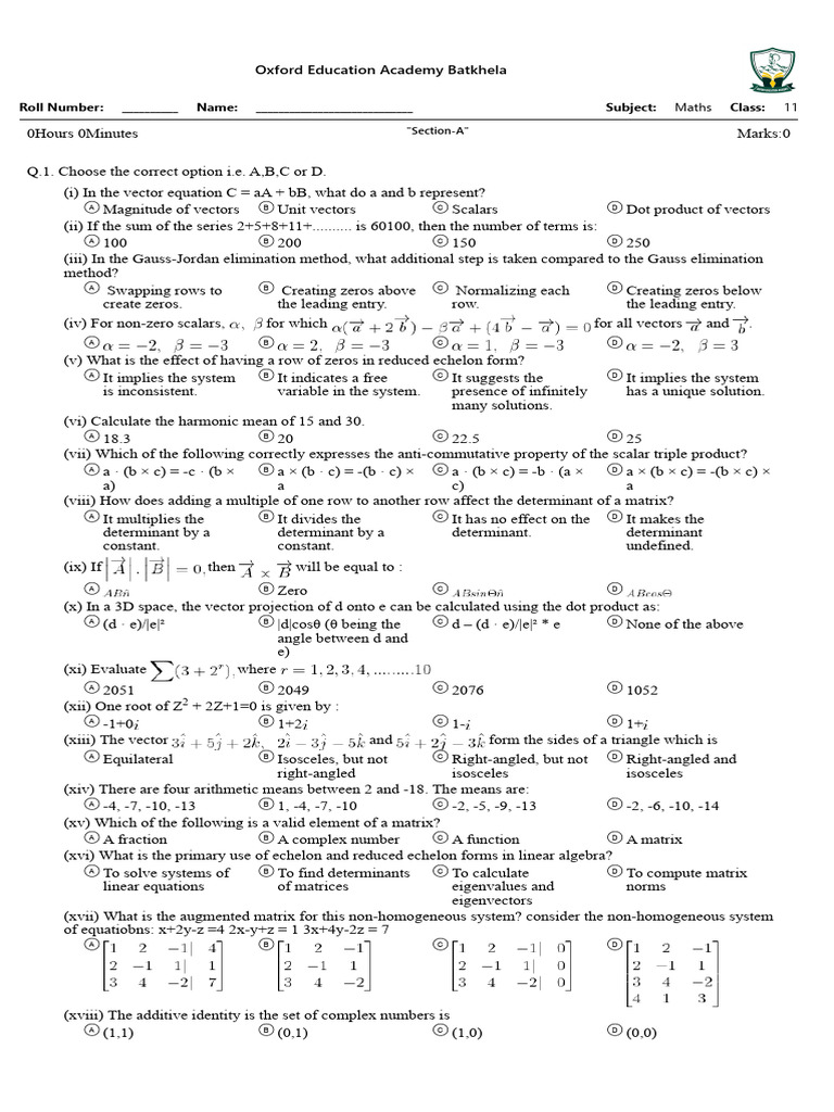 1st year math pdf eigenvalues and eigenvectors matrix mathematics 