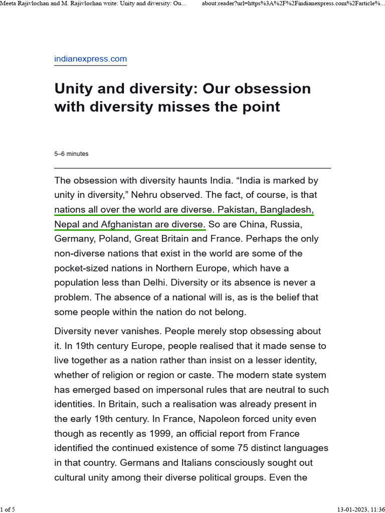Rethinking India's Unity in Diversity | PDF | Han Chinese | Nation