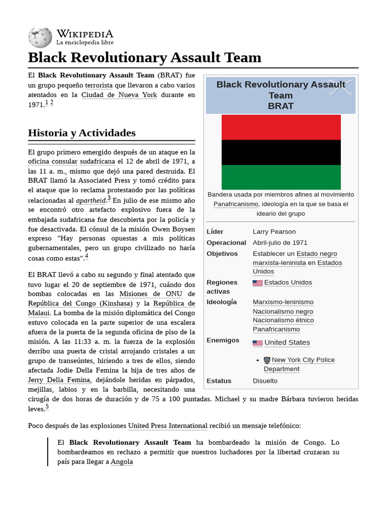 Black Revolutionary Assault Team | PDF