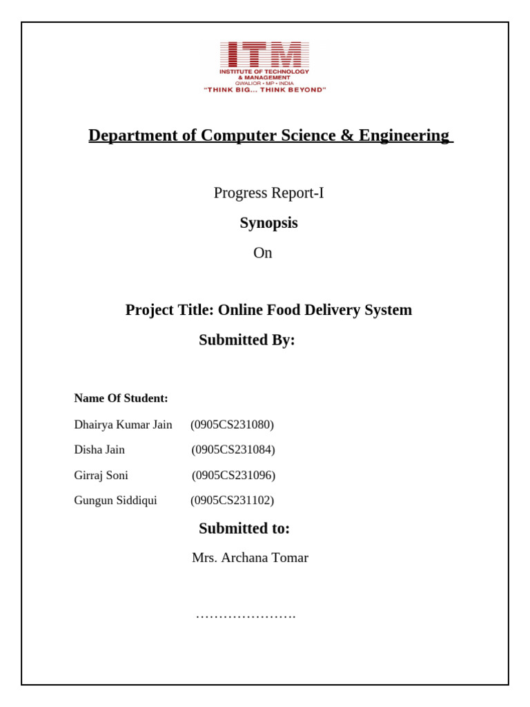 First Progress Report - 1 of PBL (SYNOPSIS) | PDF | World Wide Web ...