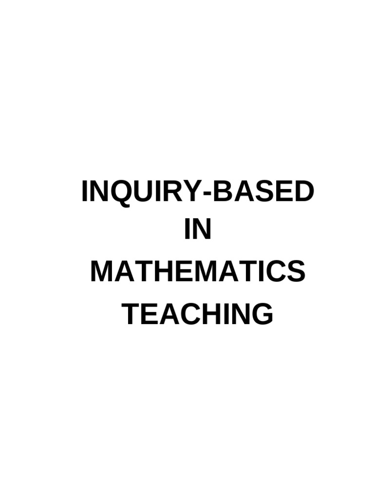 Inquiry-Based Math Teaching Strategies | PDF | Inquiry Based Learning ...