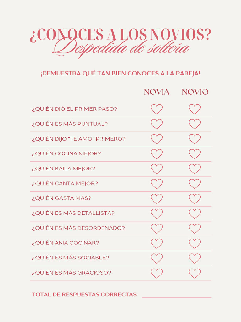 Documento A4 Juego Adivina Quién Despedida de Soltera Elegante Rosado | PDF, image size:768x1024