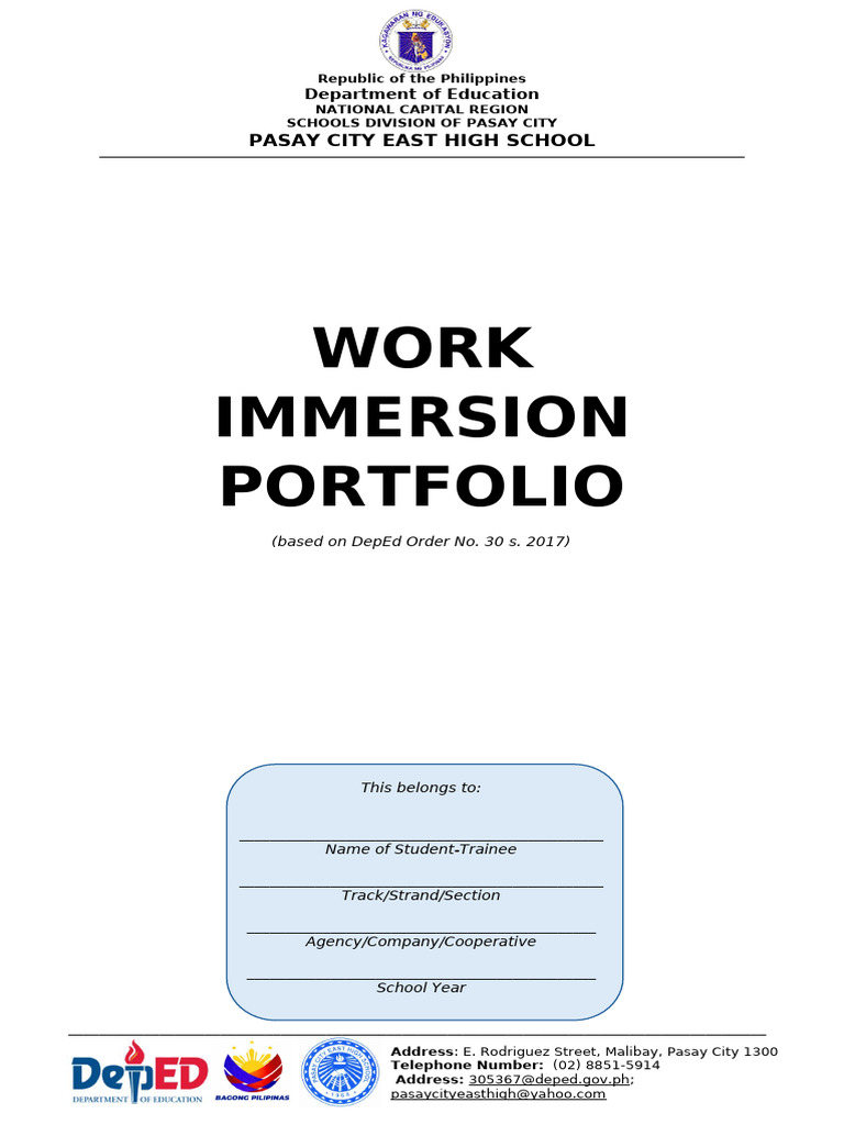 Pasay City East High Work Immersion Guide | PDF | Job Interview