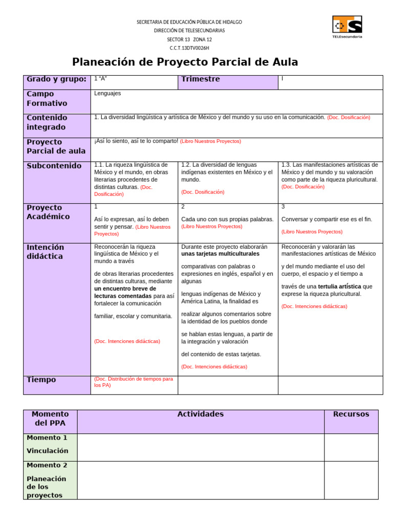 Proyecto de Aula: Diversidad Lingüística y Artística | PDF | México ...