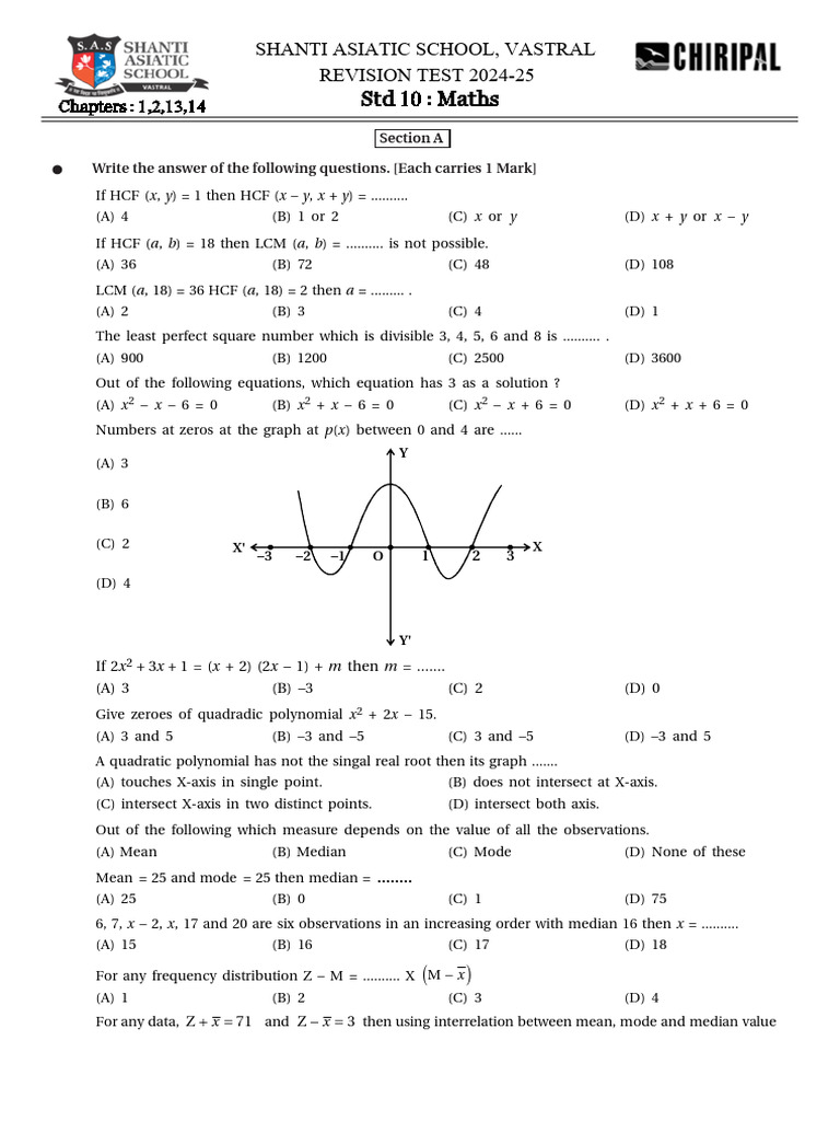 Ch 1 2 13 14 revision test pdf mathematics