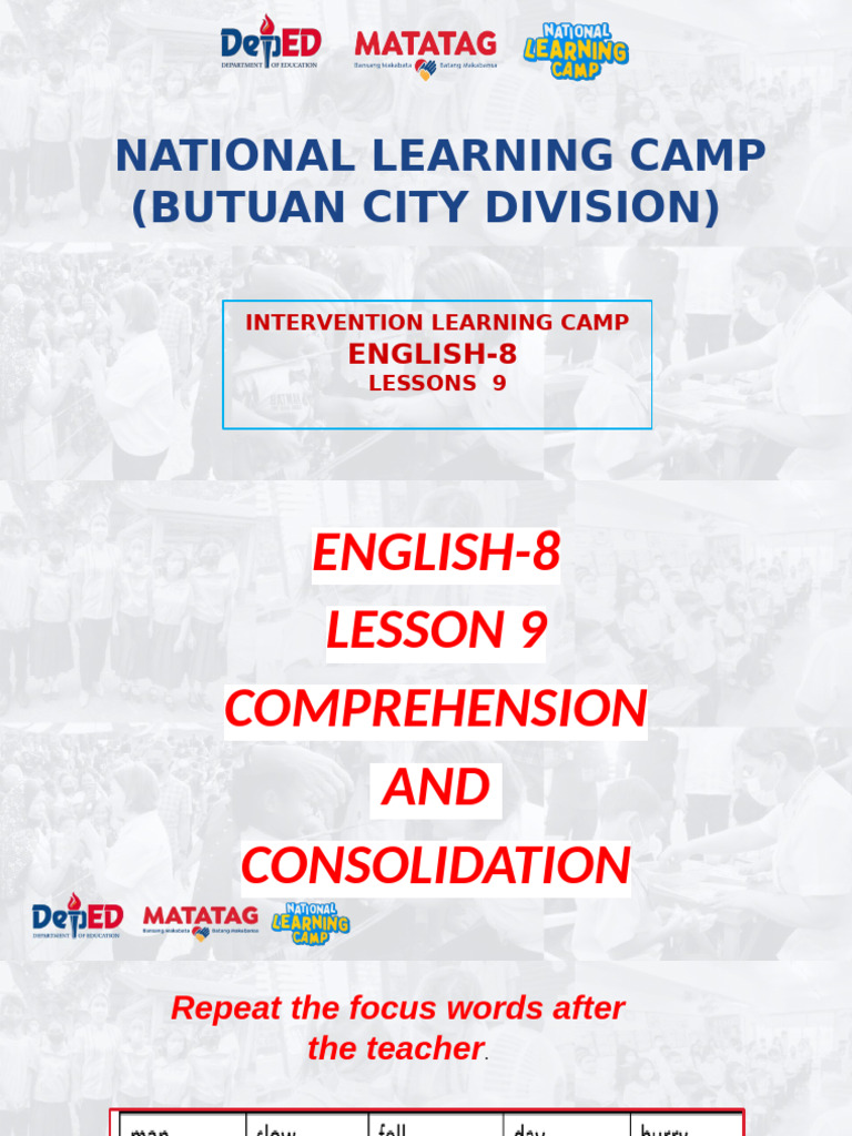 English 8 Comprehension Lesson 9 | PDF | Syllable | Reading Comprehension