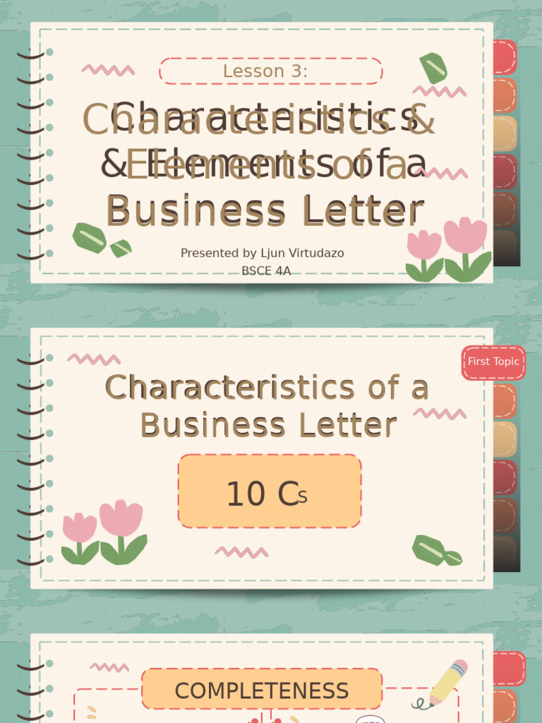 Business Letter Characteristics & Elements | PDF | Human Communication ...