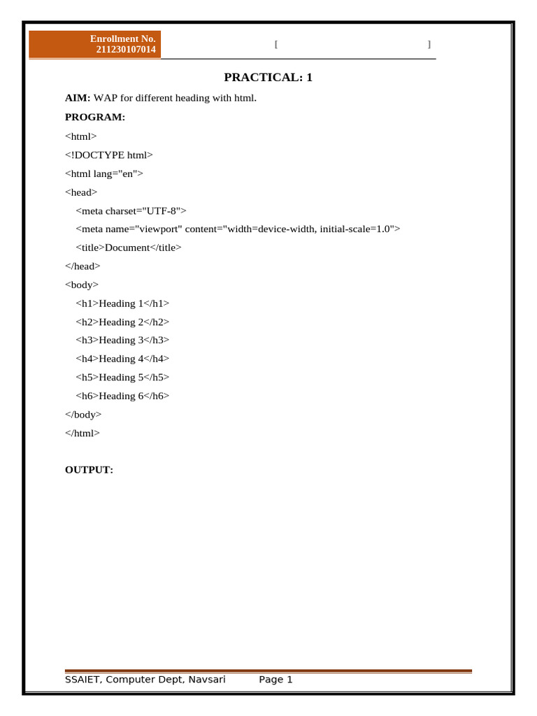 HTML and CSS Practical Examples | PDF | World Wide Web | Internet & Web