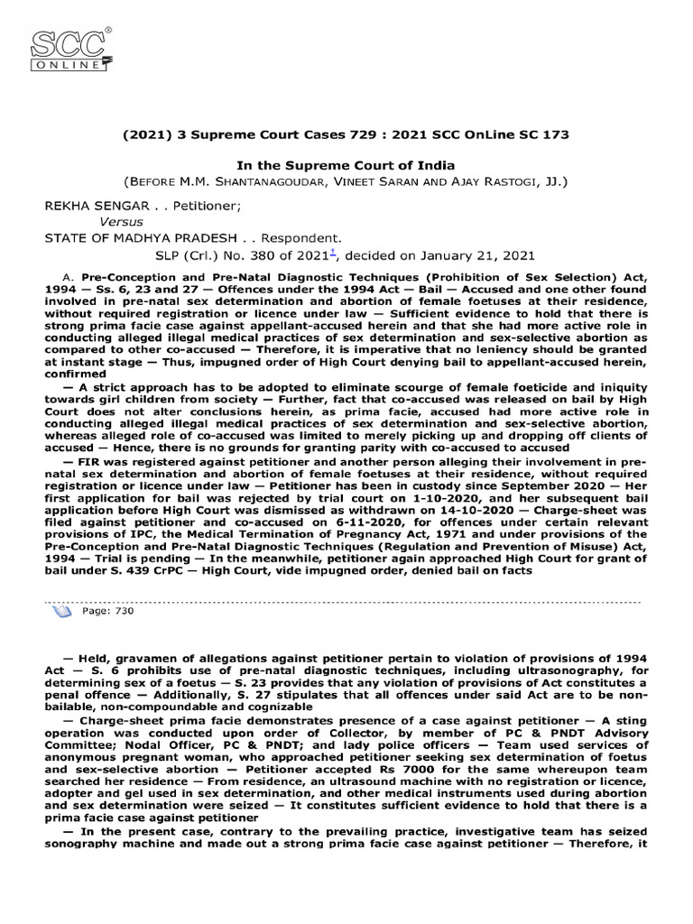 J 2021 3 SCC 729 2021 SCC OnLine SC 173 2021 1 Crime | PDF | Supreme ...