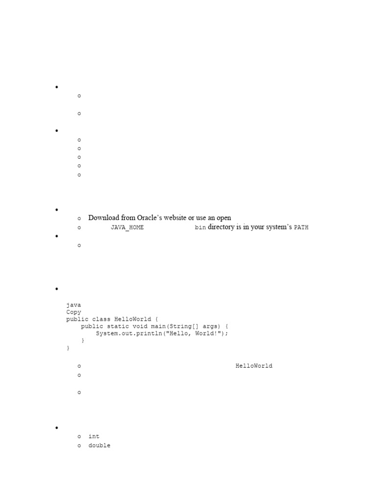 Java Programming Basics Class Notes | PDF | Java (Programming Language ...