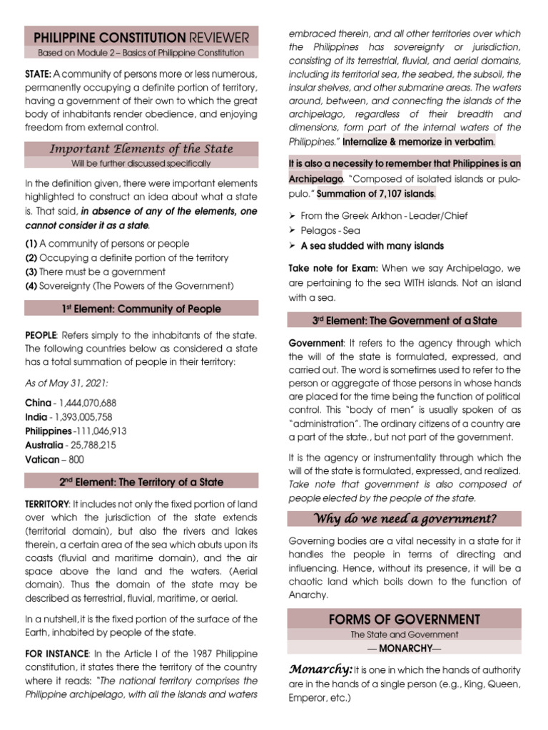 Philippine Constitution Reviewer Module 2 Pdf