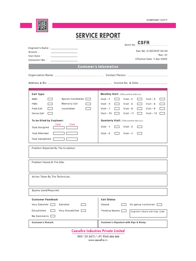 Service Report 1april 2023 | PDF