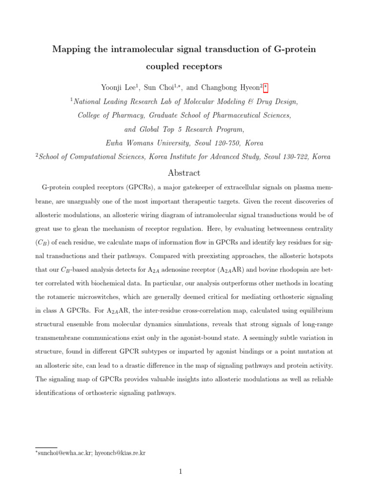 Signal Mapping GPCR | PDF | Cell Signaling | Signal Transduction