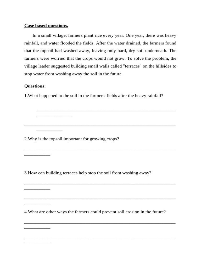 Soil Erosion Case Study for Class 4 | PDF