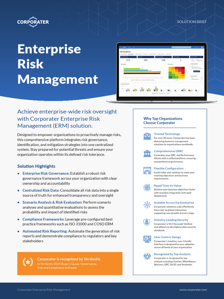 Corporater Enterprise Risk Management Overview | PDF | Risk | Risk ...