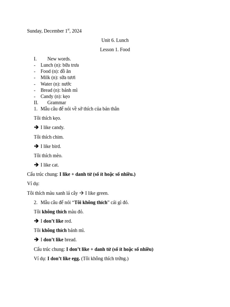 Sunday, Unit 6 Lesson 1 - EU0 | PDF