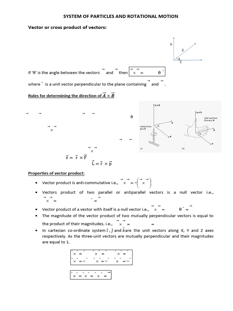 Vector Products and Rigid Body Motion | PDF | Rotation Around A Fixed ...
