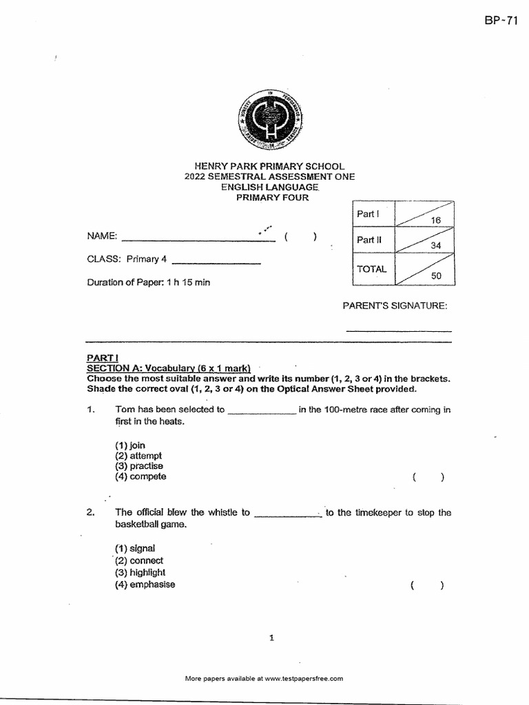 Free Test Papers Available Online | PDF