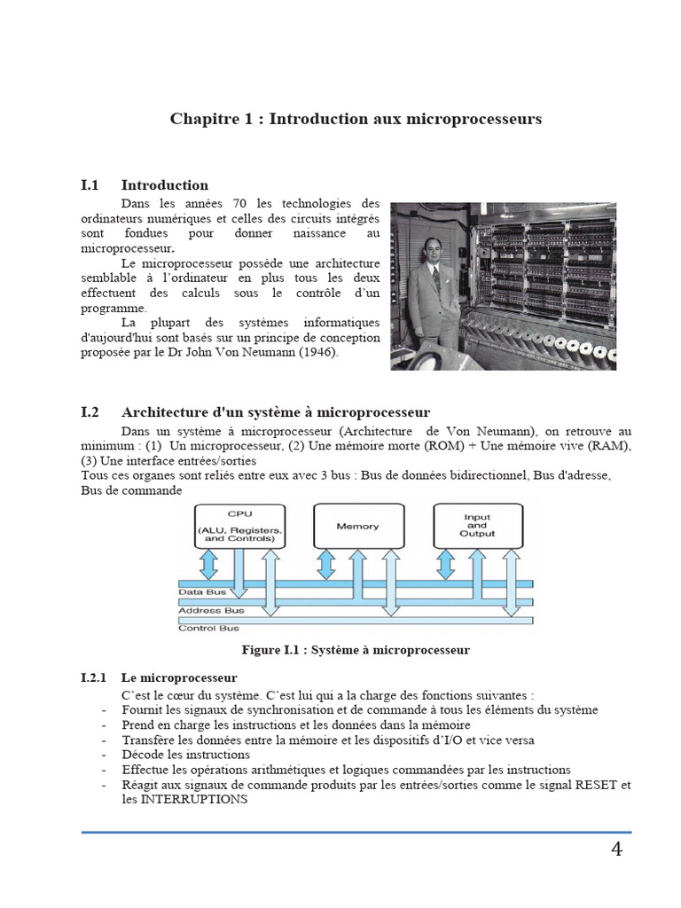Cha1_Introduction Aux Microprocesseurs | PDF