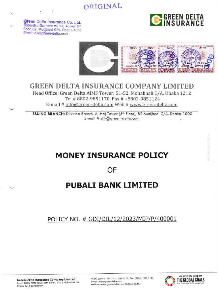 Money Insurance Policy Overview | PDF