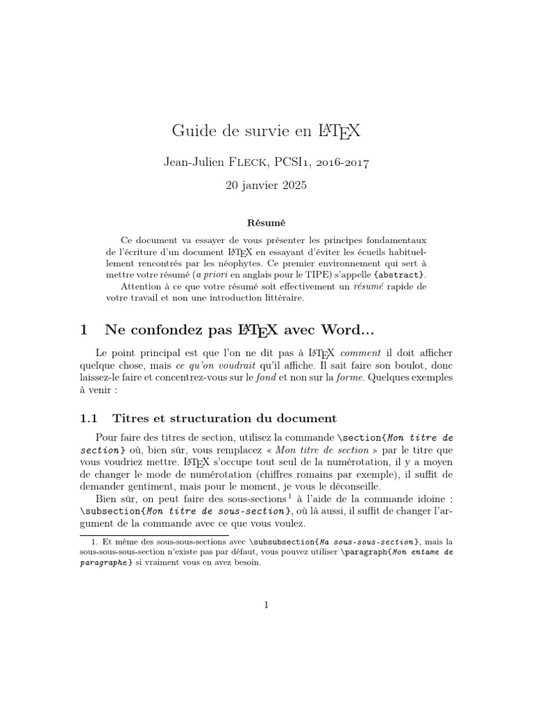 Sauter une ligne en LATEX PDF Guillemet Texte — free download