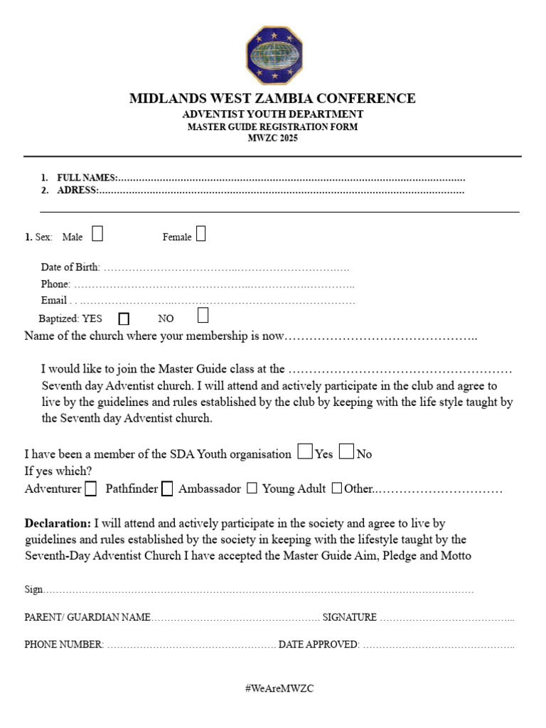 MWZC MG Form | PDF