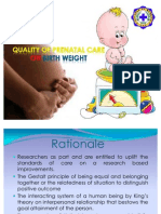 Quality of Prenatal Care and Birth Weights
