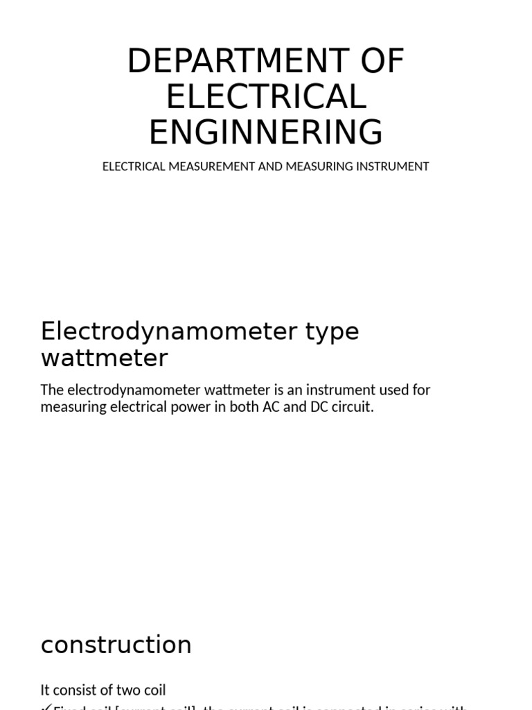 Electrical Measurement Instruments Overview | PDF | Inductor | Electric ...