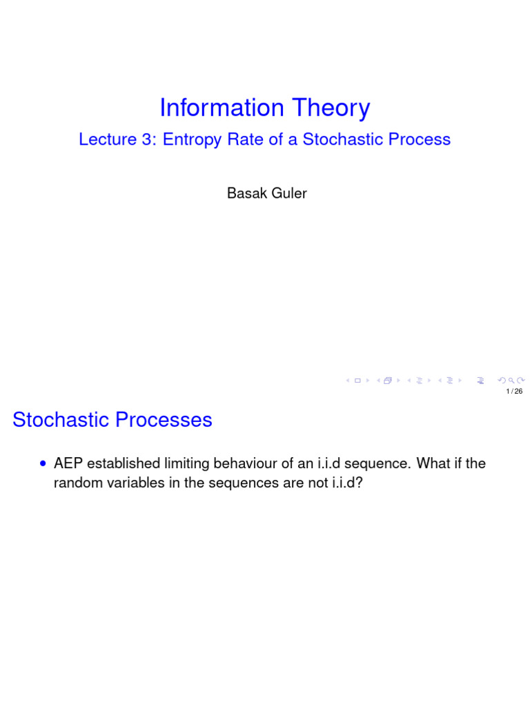Lecture 3 | PDF | Stationary Process | Markov Chain
