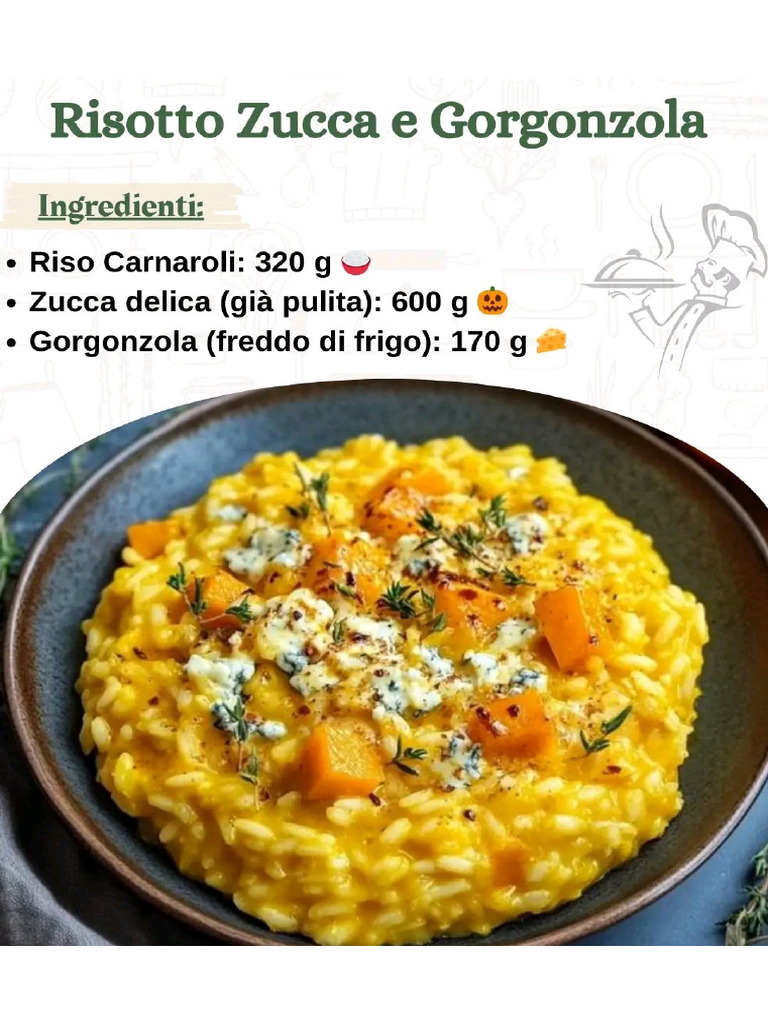 Ricetta Risotto Zucca e Gorgonzola | PDF