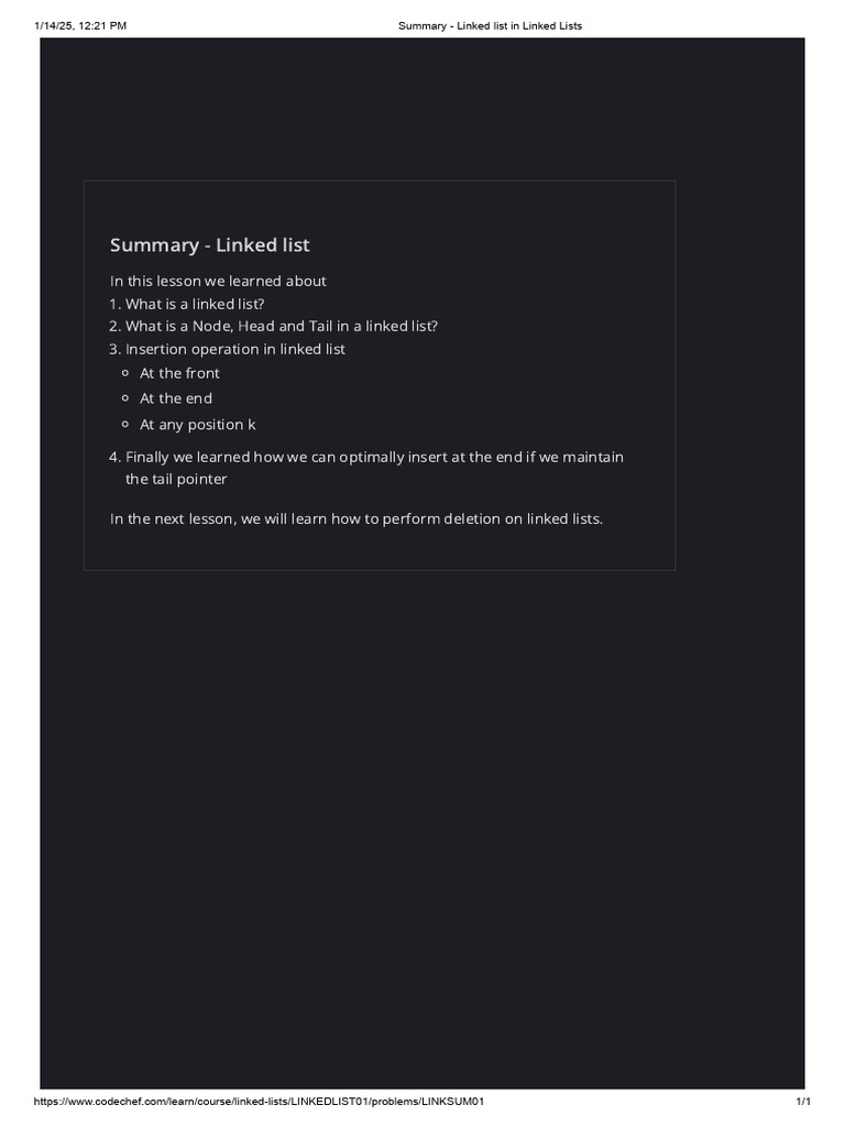 Linked List Basics and Insertion Methods | PDF