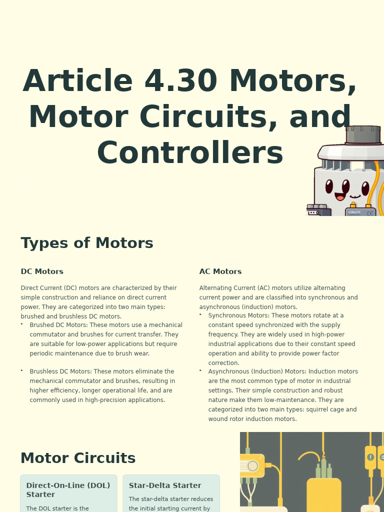 Types and Control of Electric Motors | PDF | Electric Motor | Relay
