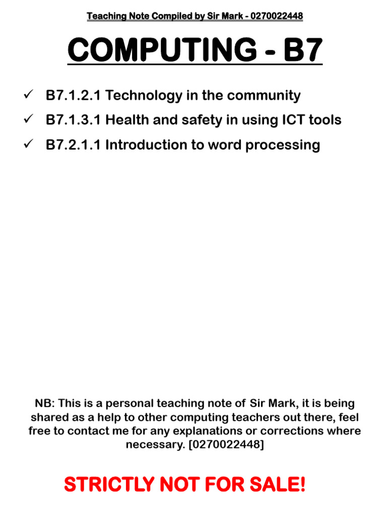 Basic 7 (Term 1 Notes) | PDF | Electronic Waste | Waste
